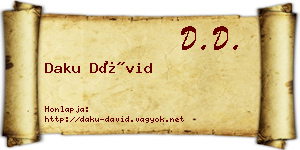 Daku Dávid névjegykártya