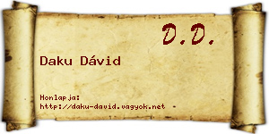 Daku Dávid névjegykártya